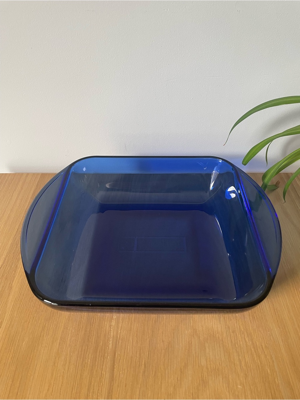 Vintage Anchor Hocking Cobalt Blue Glass Casserole Baking Dish 2 Qt